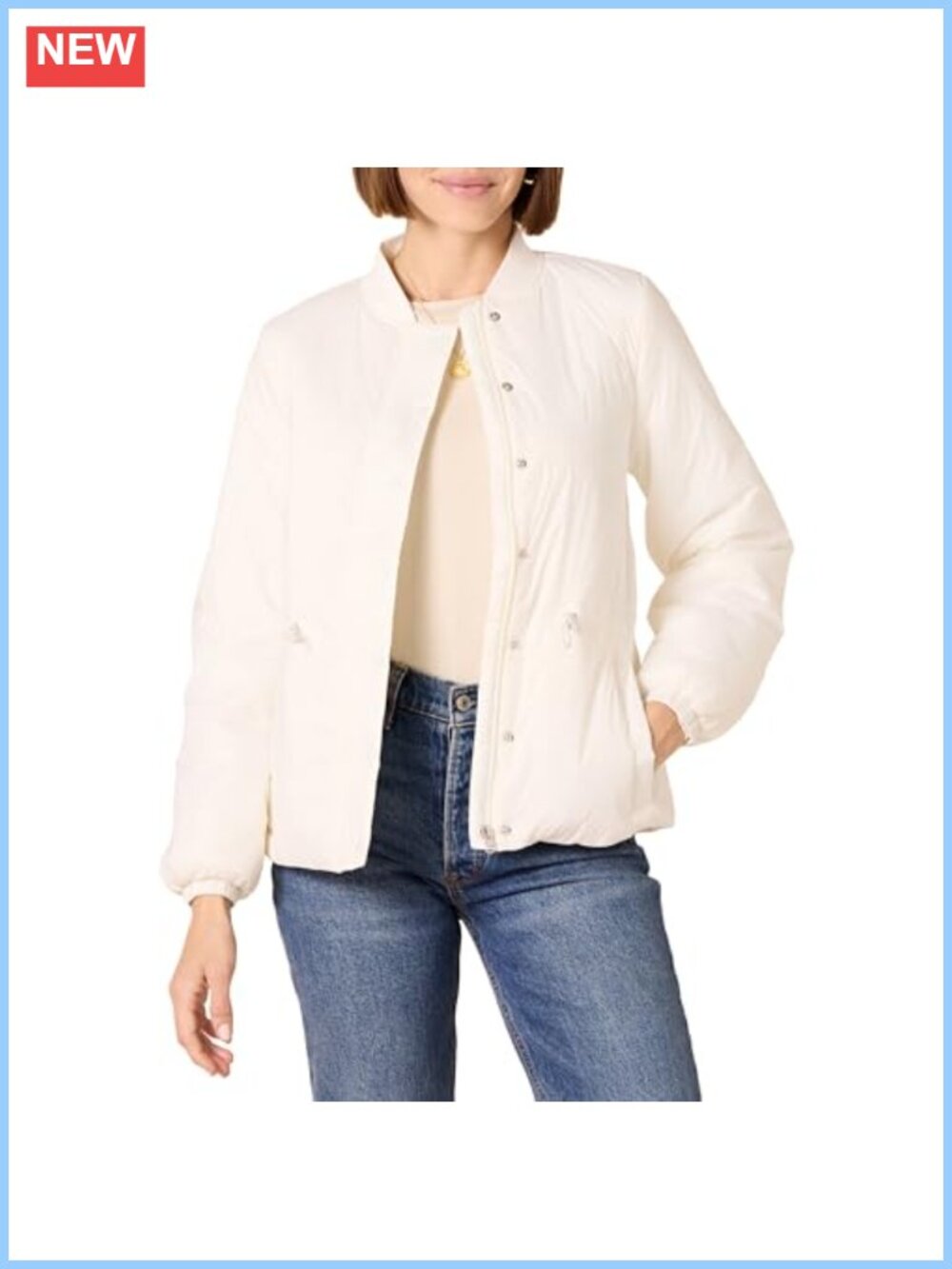 Women's Padded Insulated Bomber Jacket Waist Length
